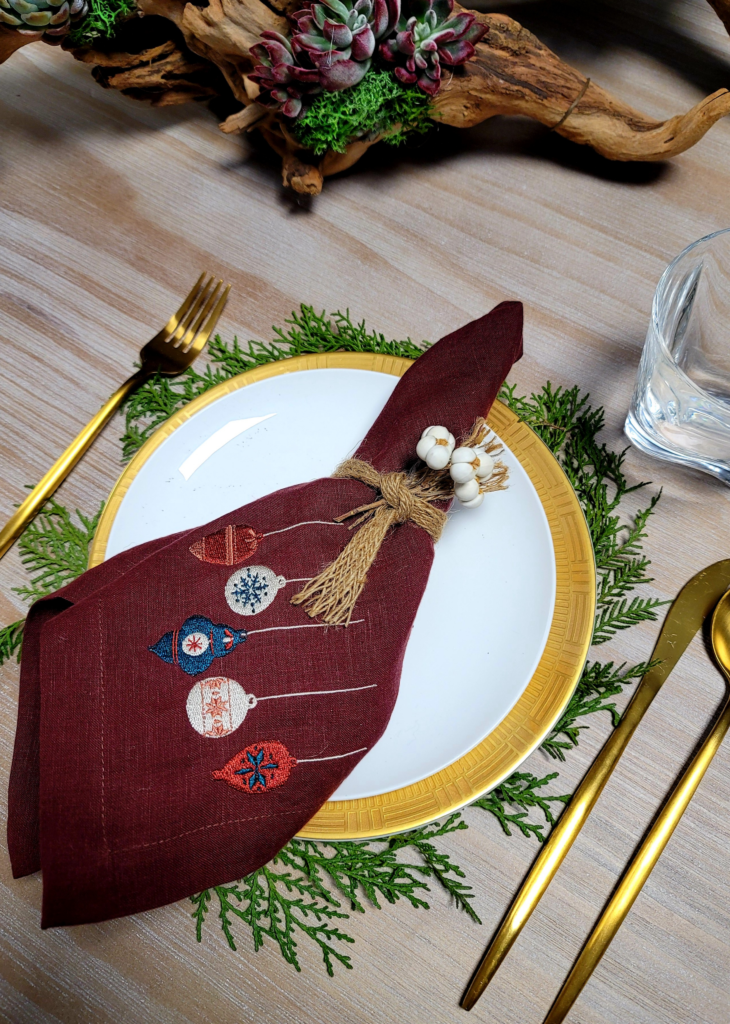 DIY your own napkin rings doesn't require lot of time or effort. Just use a color tint from your napkins or table as an accent.