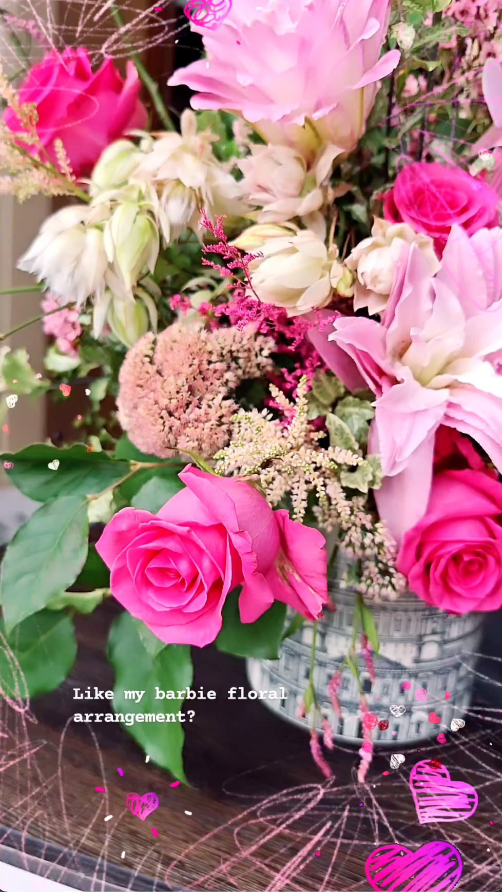 Pink floral arrangement showcasing a balance of vibrant shocking pink and gentle pastels, perfect for a 'Pink Fever' event or soirée.